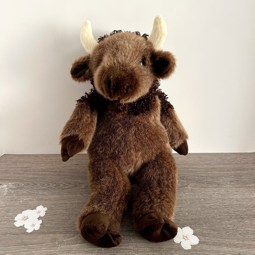 Bison / Buffalo 14” Animaland Stuffed Animal Plush by Nanco Vintage 2006 EUC